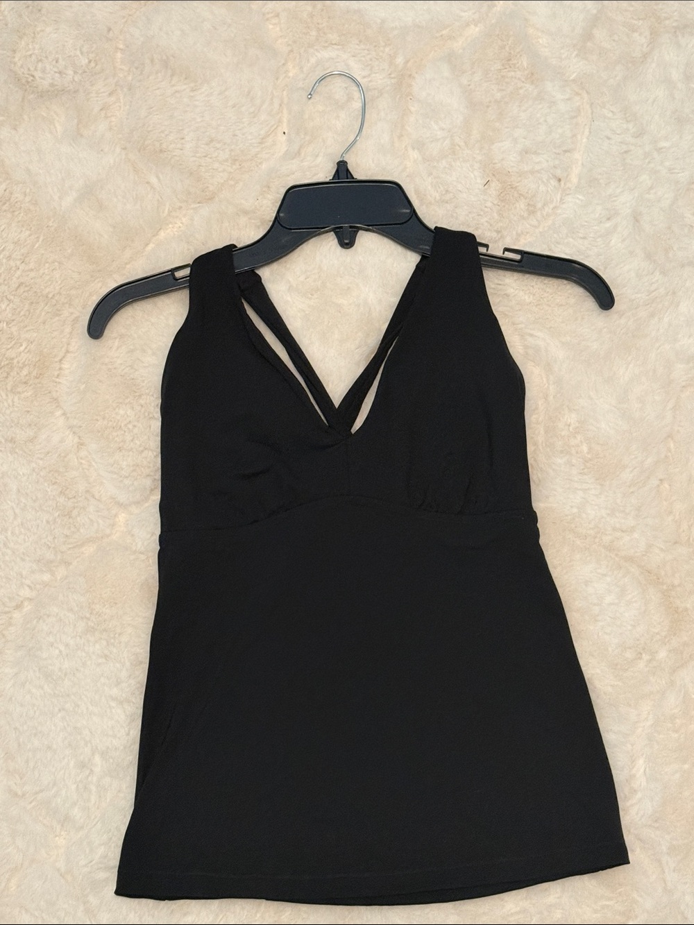 Athleta Black Tankini Top with V-Neck Detail
